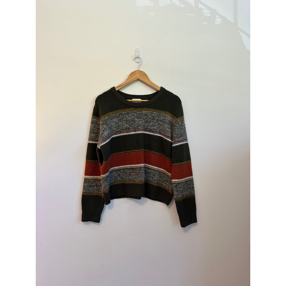 Korye Red and Brown Colorblock Sweater | Size Medium